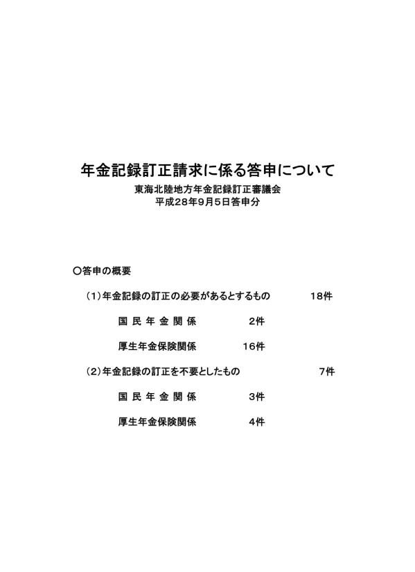 厚生局受付番号 : 東海北陸 ( 受 ) 第 号 厚生局事案番号 : 東海北陸 ( 国 ) 第 号 第 1 結論 昭和 47 年 * 月から昭和 49 年 3 月までの請求期間については 国民年金保険料 を納付した期間に訂正することが必要である 第 2 請求の要旨等