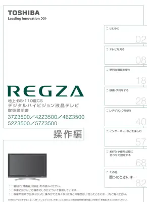 東芝液晶テレビ取扱説明書：操作編