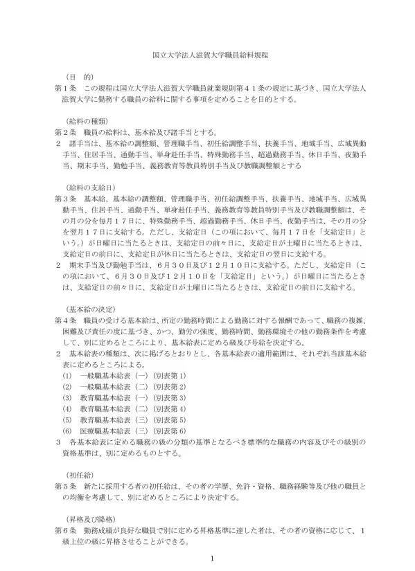 職員給料規程