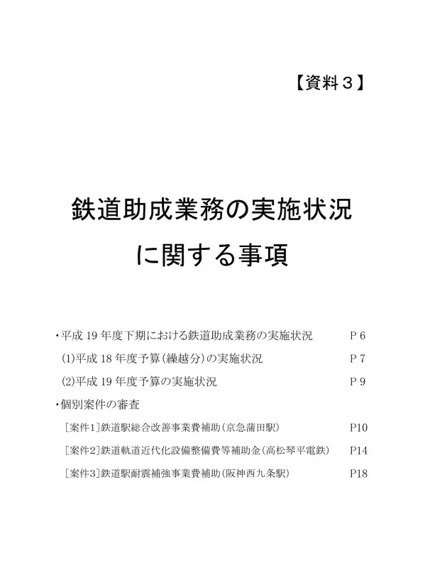 平 成 19 年 度 下 期 における 鉄 道 助 成 業 務 の 実 施 状 況 平 成 18 年 度 上 期 平 成 19 年 度 下 期 平 成 20 年 度 備 考 前 年 度 予 算 ( 繰 越 繰 越 分 ) 繰 越 新 幹 線 高 度 化 新 線 調 査 ( 調 査 ) 技 術 開 発